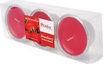 Uniker Scented Tealights Strawberry Red 3pcs