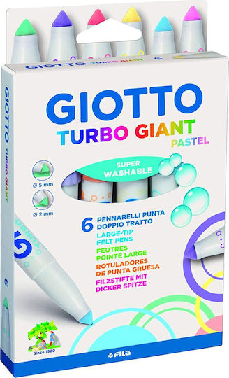 Giotto Turbo Giant Pastel Маркери за рисуване 7.5мм Дебели Комплект 6бр
