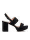 Envie Shoes Damen Sandalen mit Chunky hohem Absatz in Schwarz Farbe