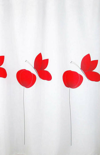 San Lorentzo Poppy Душ завеса Тъканна с куки 180x180см Без кука 1965