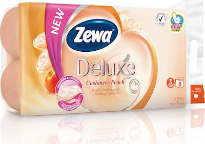 Zewa Toilet Paper Deluxe Peach 8 Rolls 3-Ply 100gr