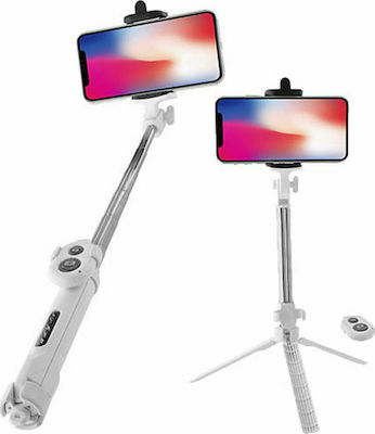 Lamtech Tripod Selfie Stick cu Bluetooth Alb LAM020380