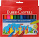 Faber-Castell Jumbo Washable Drawing Markers Thick Set 12 Colors