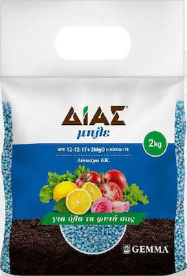 Gemma Granular ΔΙΑΣ μπλε 12-12-17+2MgO Κοκκώδες Λίπασμα for Fruitful 5kg