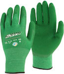 Maco Maxi Bamboo Waterproof Cotton Safety Glofe Latex Garden Green