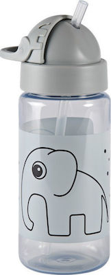 Done by Deer Kids Plastic Water Bottle with Straw Elphee Gray 350ml