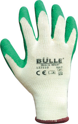 Bulle Βαμβακερά Γάντια Εργασίας Latex Κήπου Πράσινα
