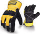 Dewalt Premium Cotton Safety Glofe Leather Yellow