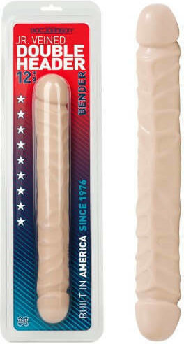Doc Johnson Jr Veined Double Header Bender Διπλό Dildo Flesh 30cm