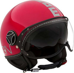 MomoDesign FGTR Evo Jet with Sun Visor Magenta Gloss-Glitter