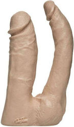 Vac U Lock Double Penetrator Glass Dildo Flesh 15cm