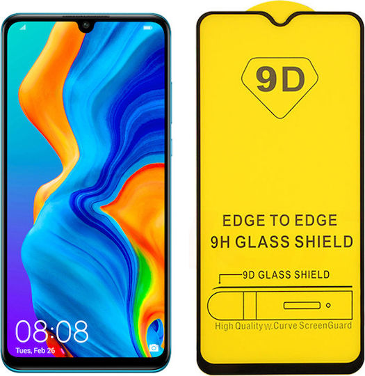 9D Full Face Tempered Glass Black (Huawei P30)