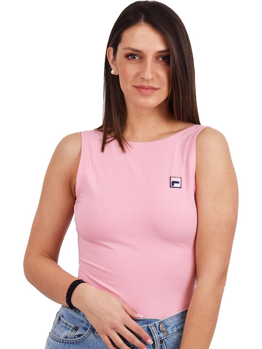 Sleeveless Bodysuit Ama with Open Back Pink