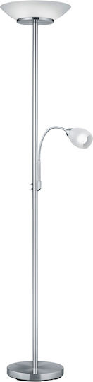 Trio Lighting Gerry Floor Lamp H180xW34cm. with Socket for Bulb E27 Silver