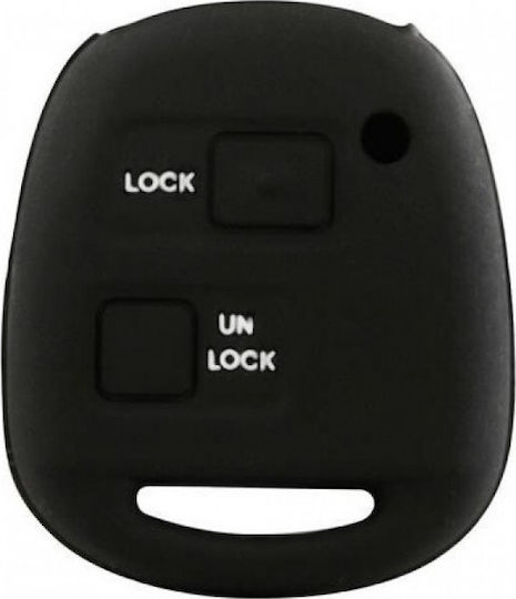 Silicone Car Key Cover Case Type-3 with 2 Buttons for Toyota Black NG-