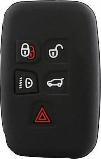 Silicone Car Key Cover Case Type-1 with 5 Buttons for Land Rover Black NG-