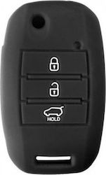 Silicone Car Key Cover Case Type-1 with 3 Buttons for Hyundai / Kia Black NG-