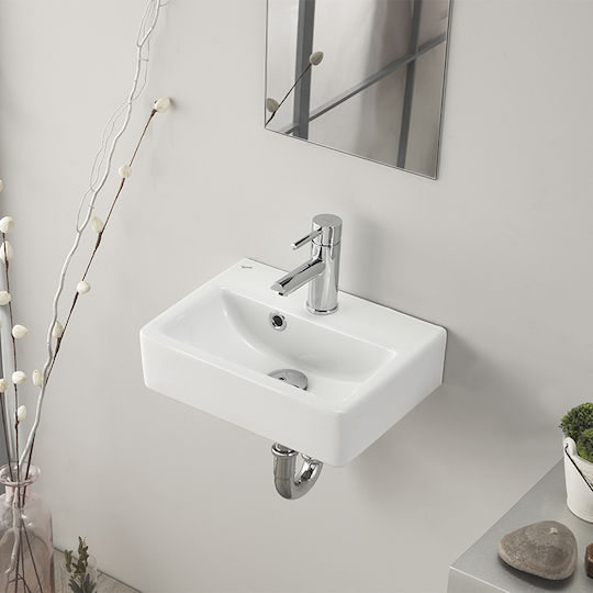 Cerastyle Επικαθήμενος Νιπτήρας Πορσελάνης 37x28x10cm Λευκός