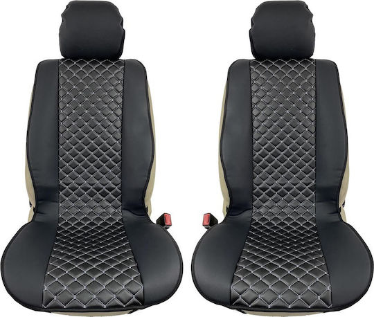 Carner Car Seat Back Set 2pcs Leatherette Royal Black 0021633