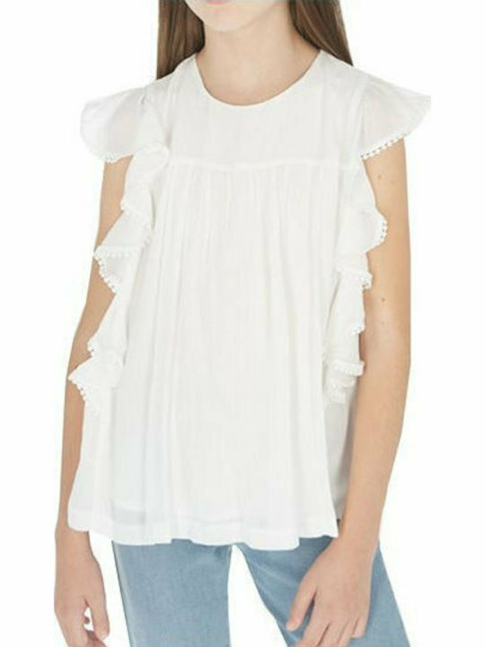 Mayoral Kids' Shirt Sleeveless White