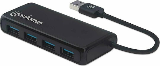 Manhattan IUSB3-HUB4M USB 3.2 Hub with 4 Ports with USB-A Connection