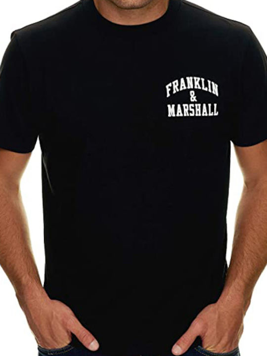 Franklin & Marshall T-shirt Bărbătesc cu Mânecă Scurtă Negru