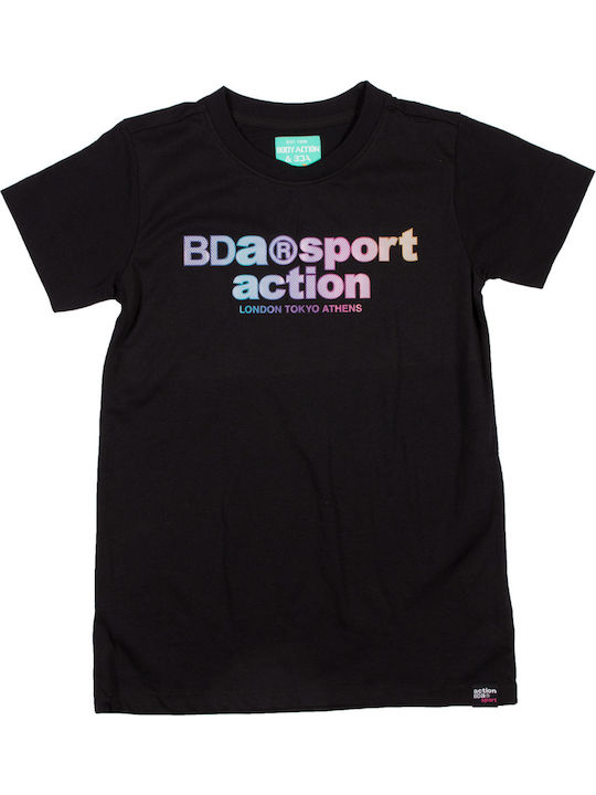Body Action Kinder-T-Shirt Schwarz