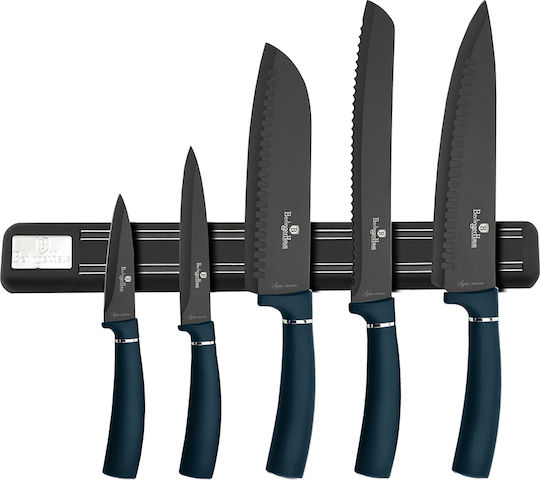 Berlinger Haus Metallic Line Messerset mit Block aus rostfreiem Stahl