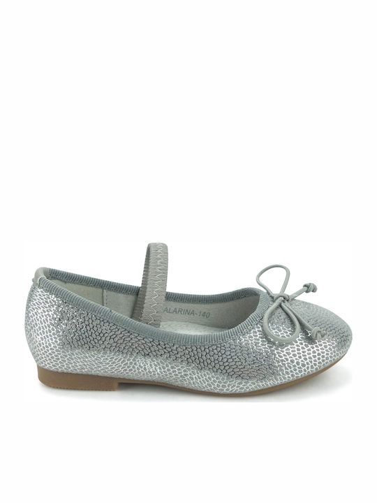 IQ Shoes Παιδικές Μπαλαρίνες με Λάστιχο Ασημί B...