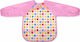 Interbaby Dots Waterproof Coverall Plastic with Hoop & Loop Fastener & Sleeves Pink