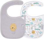 Interbaby Gatitos Bib Fabric with Hoop & Loop Fastener Gray 2pcs