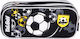 KalGav Soccer Pencil Case with 2 Compartments Black