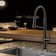 Nobili Levante Kitchen Faucet Counter with Pull-Out Spray Velvet Black