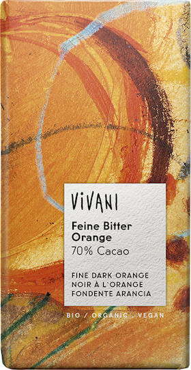 Vivani Fine Dark Organic Chocolate Dark with Orange Vegan with 70% Cocoa 100gr