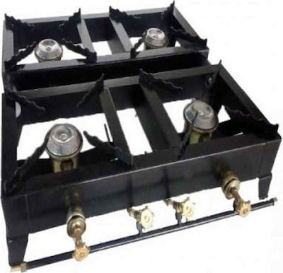 Express 40 Bl Tabletop Commercial LPG Burner with 4 Hearths 68kW 72x70x17cm