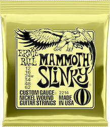 Ernie Ball Complete Set Nickel Wound String for Electric Guitar Slinky Mammoth 12-62