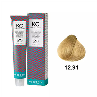 Faipa Perfecta Keratin Color Vopsea de Păr Blond fără amoniac 12.91 Platinum Chantrene Perla 100ml