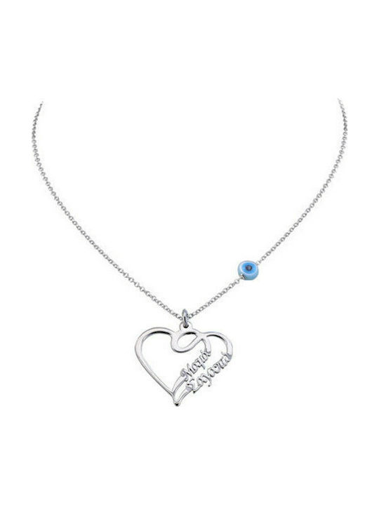 Silver necklace heart mom 925