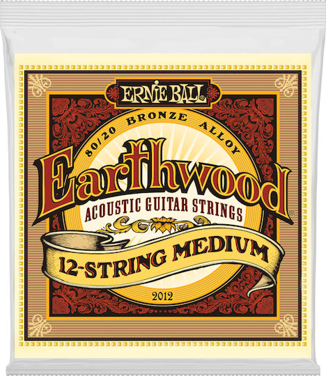 Ernie Ball Set of 80/20 Bronze Strings for Acoustic Guitar Earthwood 80/20 Bronze 12-String Medium 11 - 28"