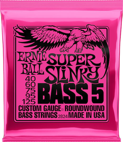Ernie Ball Slinky Bass 5-String Bass Strings Set Nickel Wound 40 - 125 Super
