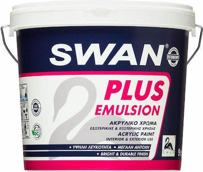 Swan Plus Emulsion Plastic Culoare Acrylic pentru utilizare interioară și exterioară Magnolia 9lt