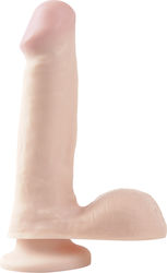 Basix Rubber Works Realistisches Dildo mit Hoden und Saugnapf Fleisch 15cm