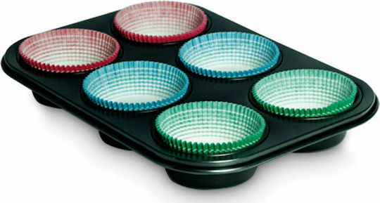Guardini Φόρμα Ζαχαροπλαστικής για Cupcakes/Muffins από Αλουμίνιο 6 Θέσεων 27x18.5x2.9εκ.