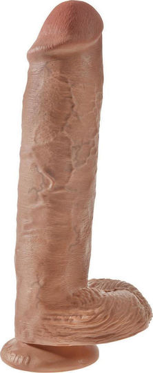 King Cock Ρεαλιστικό Dildo με Όρχεις και Βεντούζα Light 28cm