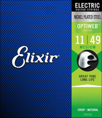 Elixir Set of Nickel Plated Steel Strings for Electric Guitar Optiweb