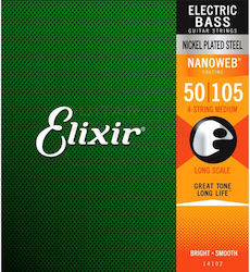 Elixir Nanoweb Set Corzi Pentru Bas Oțel Inoxidabil 50 - 105 Elixir Nanoweb Set Corzi Pentru Bas Oțel Inoxidabil 50 - 105