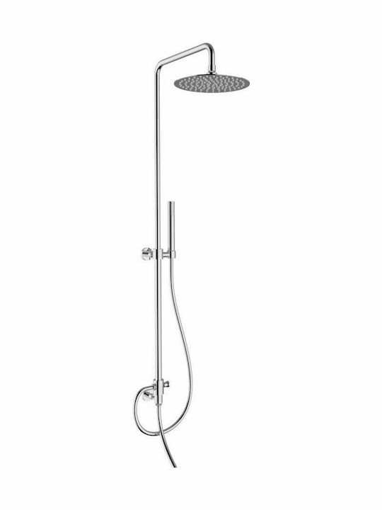 Ottone Meloda Air Shower Column without Mixer Silver