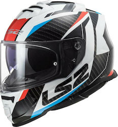 LS2 FF800 Storm Racer Full Face Helmet with Sun Visor ECE 22.05 1400gr Blue Red
