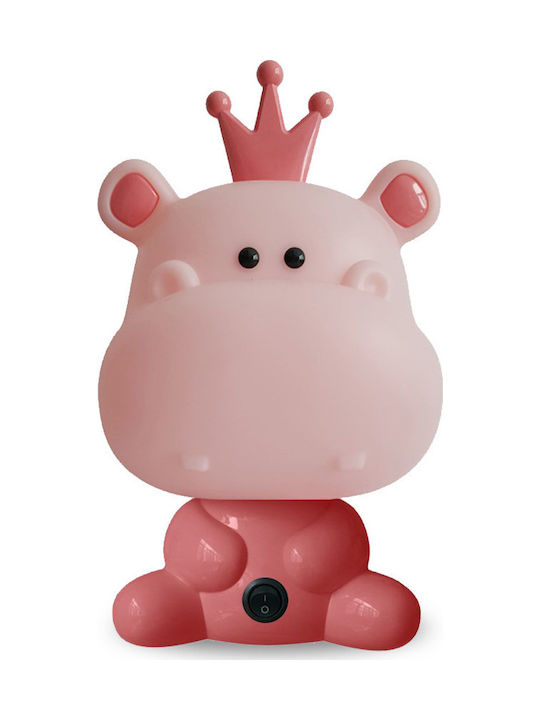 Lucas Kids Decorative Lamp Ιπποπόταμος Pink 20x18x33cm