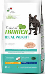 Natural Trainer Ideal Weight Adult Mini 2kg Dry Food Diet for Adult Small Breed Dogs with Meat